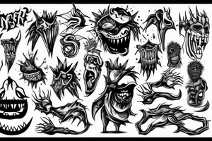 Monster with spikes, Servant Of Gluttony tattoo idea