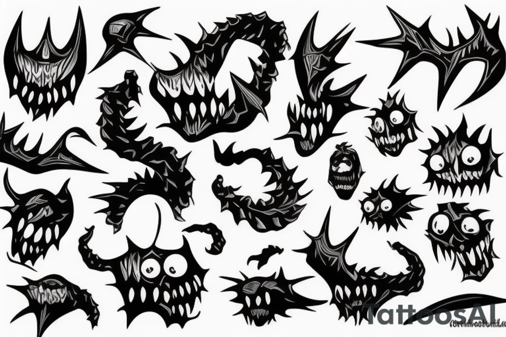 Monster with spikes, Servant Of Gluttony tattoo idea