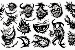 Monster with spikes, Servant Of Gluttony tattoo idea