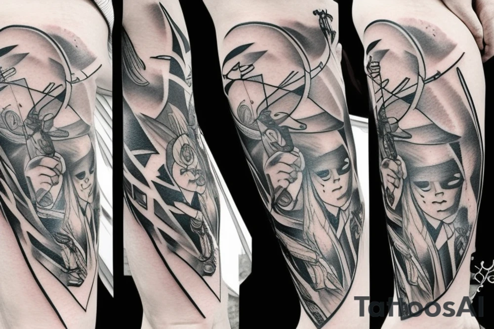 Bow, arrow tattoo idea