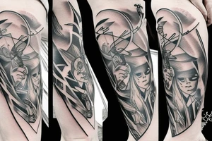 Bow, arrow tattoo idea