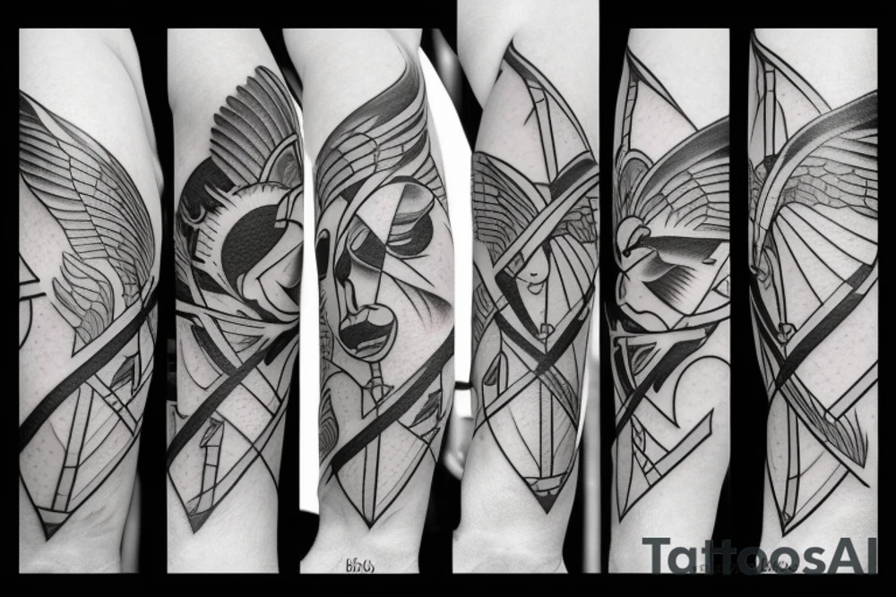 Bow, arrow tattoo idea