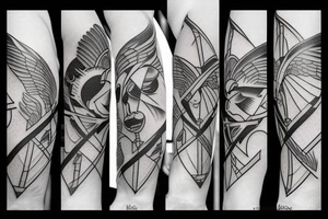 Bow, arrow tattoo idea