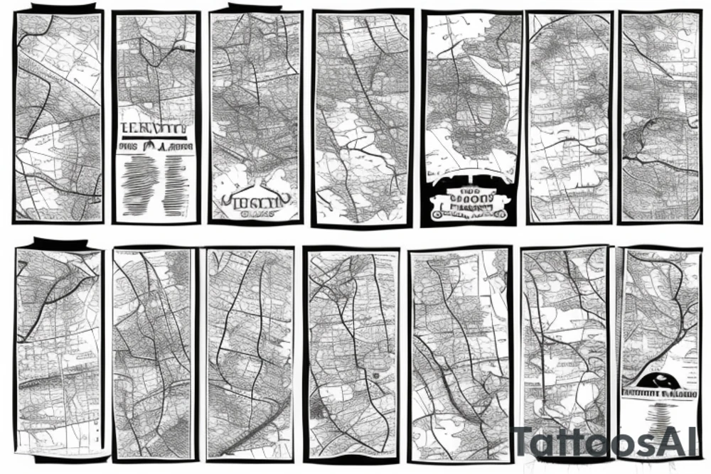 Old map tattoo idea