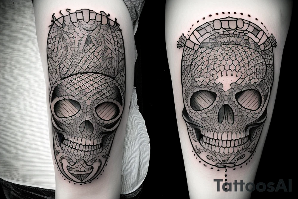 Skelton playing the guitar tattoo idea