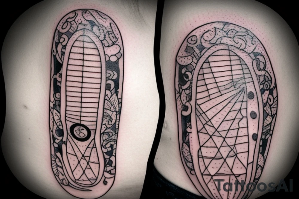 Skelton playing the guitar tattoo idea