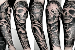 Skelton playing the guitar tattoo idea