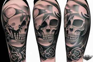 Skelton playing the guitar tattoo idea