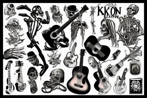 Skelton playing the guitar tattoo idea