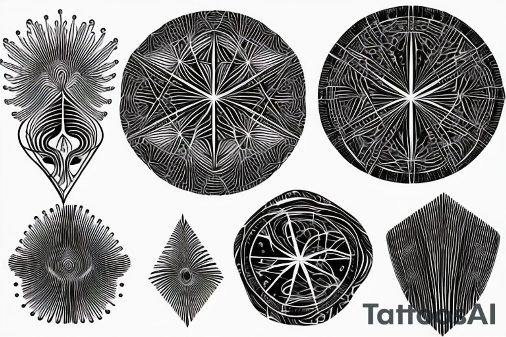geometric shapes lichtenberg figure tattoo idea