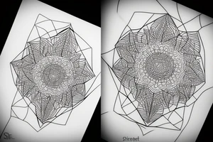 geometric shapes lichtenberg figure tattoo idea
