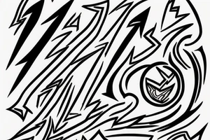 Lightning bolt hits rock with sword tattoo idea
