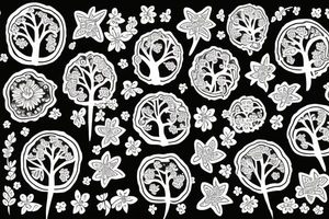 Tree with flowers blooming and circuits for roots tattoo idea