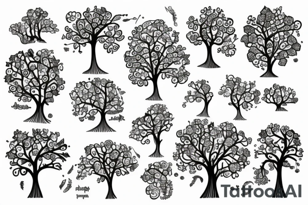 Tree with flowers blooming and circuits for roots tattoo idea