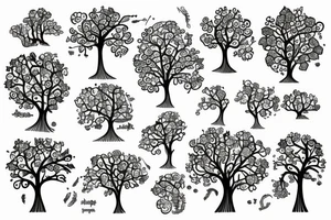 Tree with flowers blooming and circuits for roots tattoo idea
