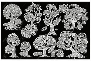 Tree with flowers blooming and circuits for roots tattoo idea