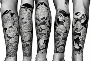 Japanese leg sleeve tattoo idea
