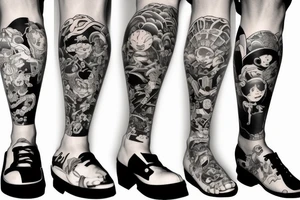 Japanese leg sleeve tattoo idea