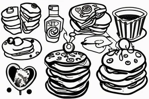 new school pancakes tattoo idea
