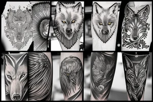 Wolf and phoenix tattoo idea