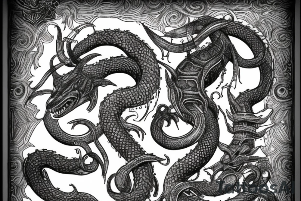 Jörmungandr biting its tail tattoo idea