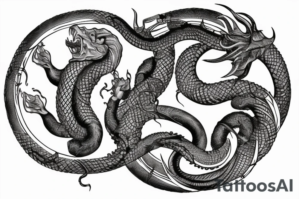Jörmungandr biting its tail in a circle tattoo idea