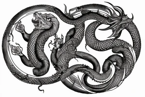 Jörmungandr biting its tail in a circle tattoo idea