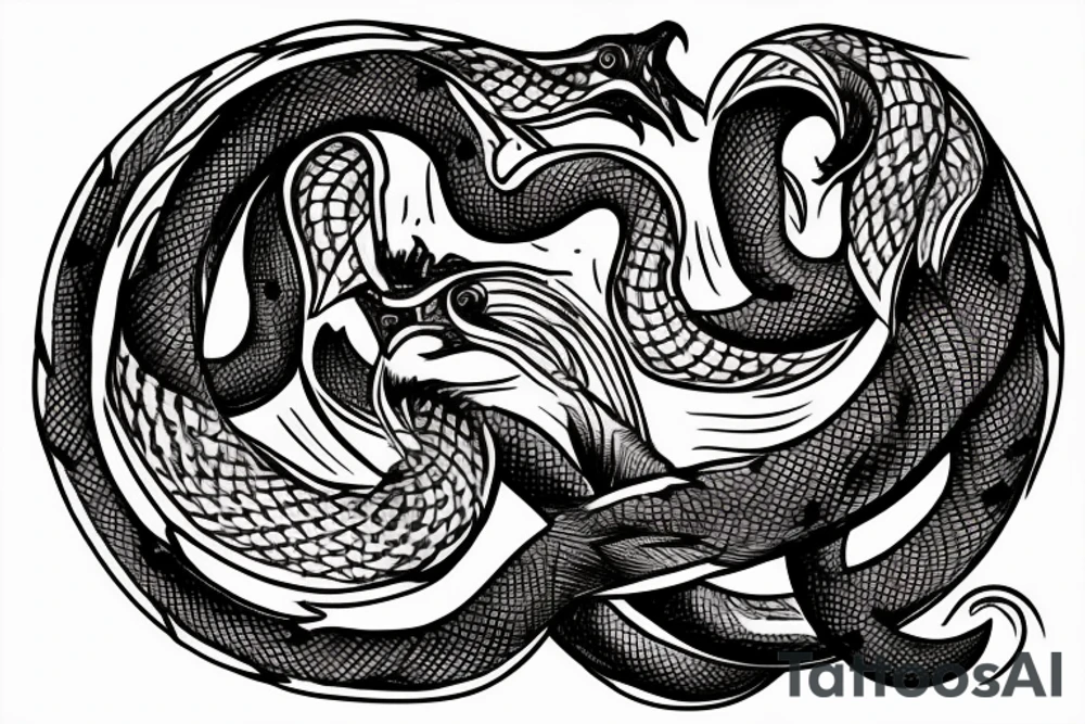 Jörmungandr biting its tail in a circle tattoo idea