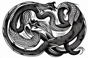 Jörmungandr biting its tail in a circle tattoo idea