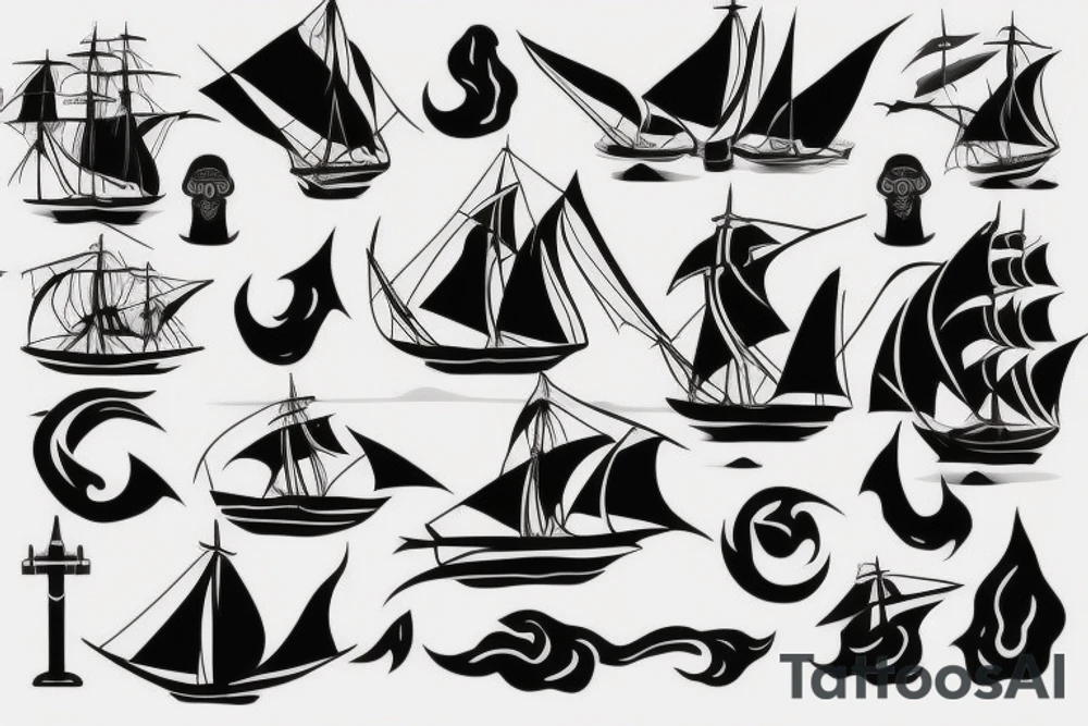 burning ship tattoo idea