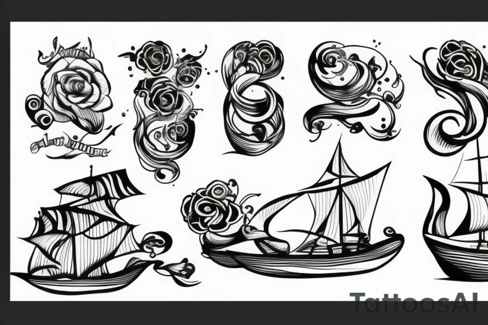 burning ship tattoo idea