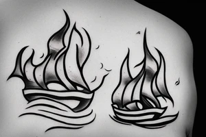 burning ship tattoo idea