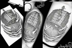 burning ship tattoo idea