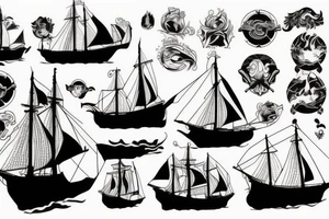 burning ship tattoo idea