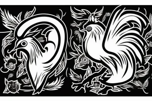 Rooster fighting tattoo idea