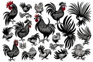 Rooster fighting tattoo idea