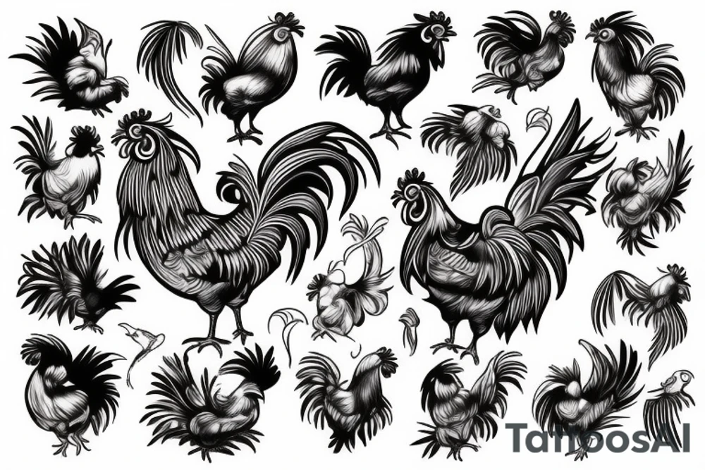 Rooster tattoo idea