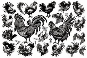Rooster tattoo idea