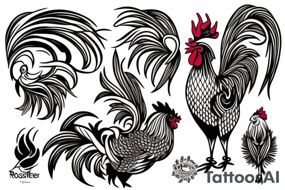Rooster tattoo idea