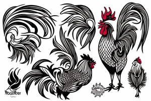 Rooster tattoo idea