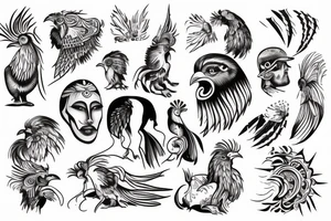 Gladiator with rooster head tattoo idea