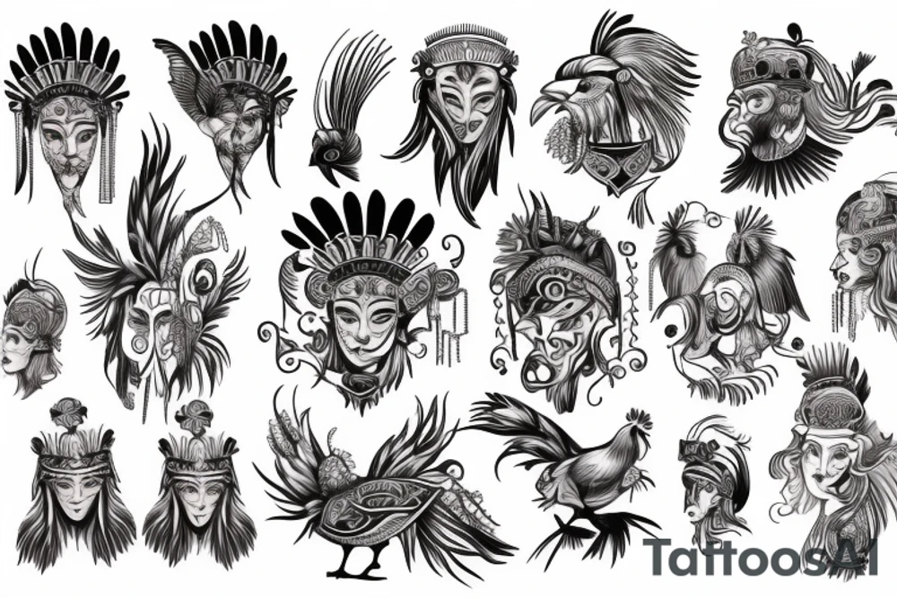 Gladiator with rooster head tattoo idea