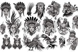 Gladiator with rooster head tattoo idea