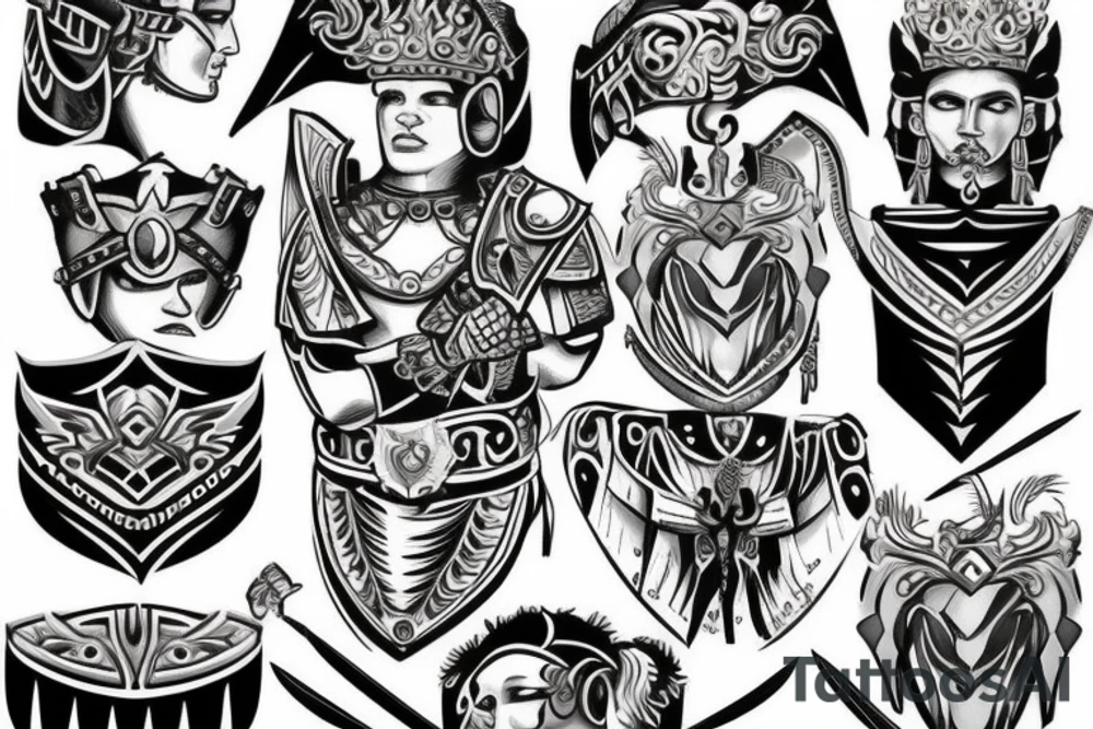 Gladiator fighting in the arena tattoo idea