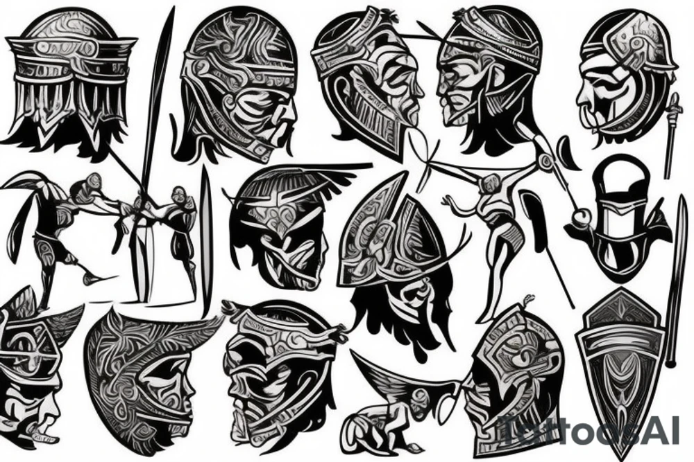 Gladiator fighting in the arena tattoo idea