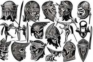Gladiator fighting in the arena tattoo idea