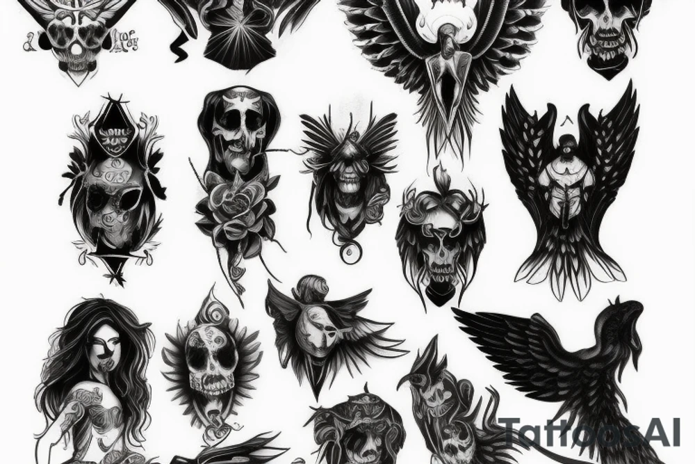 Angels and demons tattoo idea