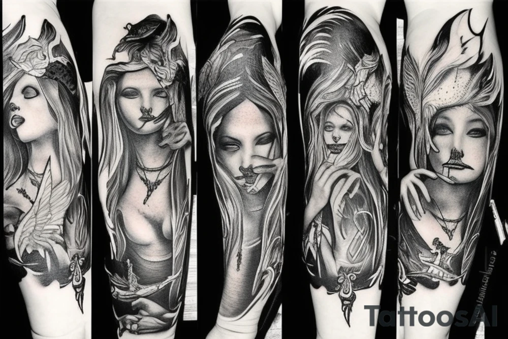 Angels and demons tattoo idea