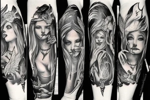 Angels and demons tattoo idea
