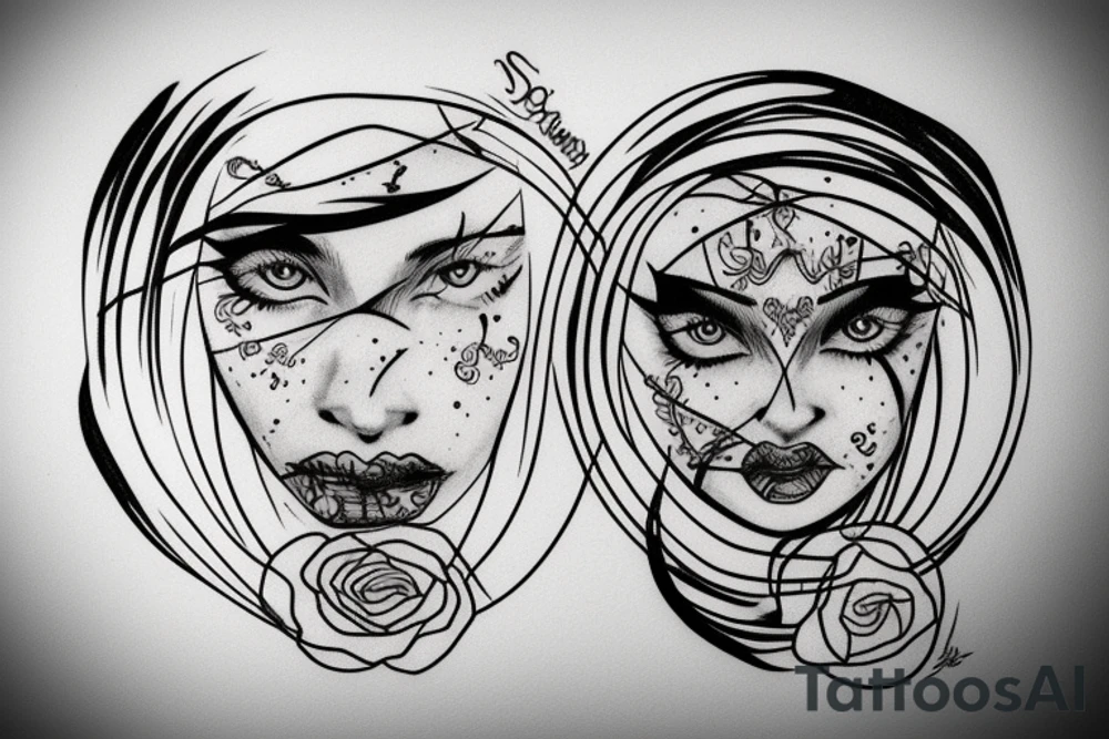 face with a scar tattoo idea